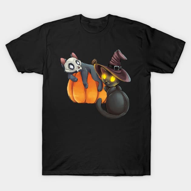 Spooky Kitties T-Shirt by Professional_Doodles